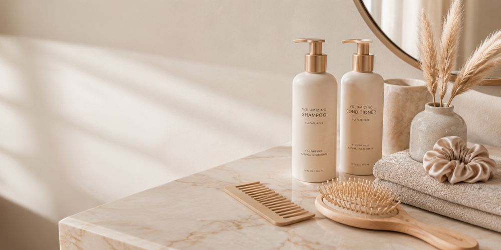 H2- Dermatologist-Approved Tips for Managing Postpartum Hair Loss Although there is no way to instantly stop postpartum hair shedding, dermatologists agree that gentle hair care can help protect fragile strands while your hair naturally recovers. H3- 1. Wash Your Hair Gently Many women worry that shampooing causes more hair to fall out. In reality, washing doesn't cause postpartum hair loss—it simply releases hairs that were already ready to shed. Instead of avoiding washing altogether: Use lukewarm water rather than very hot water. Massage your scalp gently using your fingertips instead of your nails. Avoid vigorous scrubbing. Pat hair dry with a microfiber towel instead of rubbing it aggressively. Gentle cleansing helps maintain a healthy scalp while reducing unnecessary breakage. H3- 2. Choose Lightweight Volumizing Products While shampoos cannot stop postpartum shedding, the right products can make hair look noticeably fuller. Dermatologists often recommend: Lightweight volumizing shampoos Conditioners formulated for fine hair Protein-rich formulas that temporarily add body to each strand Avoid products that leave heavy residue, as they can flatten fine hair and make thinning more noticeable. Rather than applying conditioner from roots to ends, concentrate it on the mid-lengths and ends to help maintain volume at the scalp. Choosing professional-quality hair care products can also help reduce unnecessary breakage while adding lightweight volume. H3- 3. Minimize Heat Styling Hair affected by postpartum shedding is often more fragile than usual. Whenever possible: Let your hair air dry partially before blow-drying. Use the lowest effective heat setting. Always apply a heat protectant. Reduce frequent use of flat irons and curling irons. Heat doesn't cause postpartum hair loss, but it can contribute to breakage, making hair appear even thinner. Professional styling services techniques can also create lift and movement without relying on excessive teasing or damaging heat. H3- 4. Avoid Tight Hairstyles High ponytails, tight buns, braids, and slicked-back styles place unnecessary tension on already fragile strands. Instead, choose: Loose ponytails Soft braids Low buns Claw clips Silk scrunchies These styles reduce tension while still keeping hair comfortably out of your face during busy days with a newborn. H3- 5. Nourish Hair From Within Healthy hair starts with overall nutrition. Aim to include foods rich in: Protein Iron Zinc Vitamin D Omega-3 fatty acids If you're breastfeeding or have concerns about nutritional deficiencies, speak with your healthcare provider before starting supplements. Routine biotin supplementation isn't recommended unless a deficiency has been identified. As your hair begins to recover, many women start looking for temporary ways to add fullness without compromising fragile strands. If you're exploring that option, once active shedding slows, some women choose hair extensions for fine or thinning hair to restore volume while maintaining a natural appearance. H2- Best Shampoo for Postpartum Hair Loss: What Dermatologists Recommend 